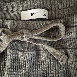 XXS Light grey and dark grey TNA waffle joggers